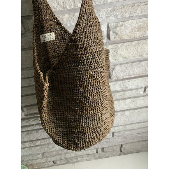 Helen Kaminski Handbags - Helen Kaminski Australia Raffia Crochet Hobo Bag Brown Shoulder Tote Handbag